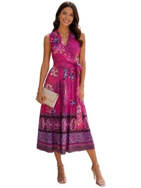 Kobi Halperin Hailey Pink Floral Wrap Size Small